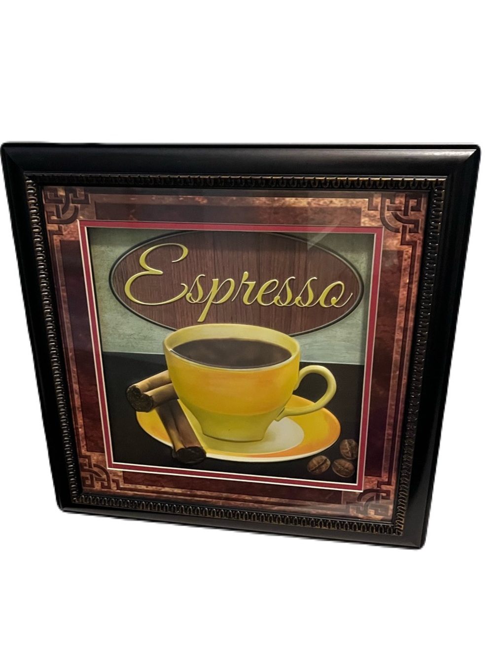 Espresso Wall 3D Art Plaque - Yellow Cup Design